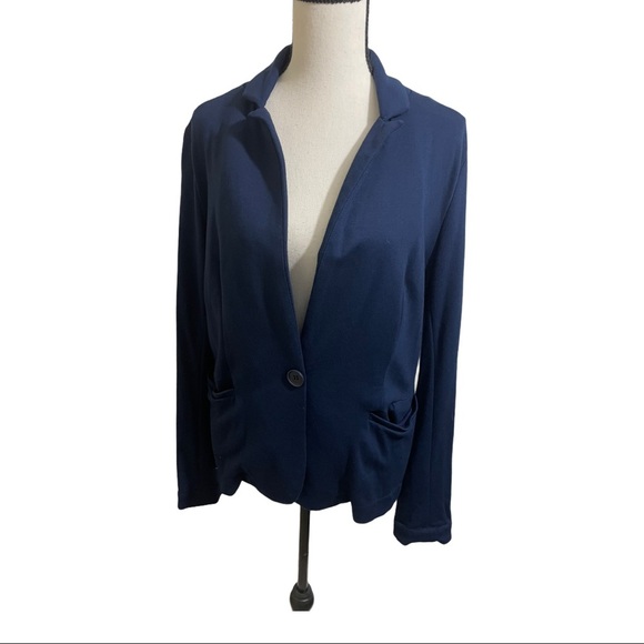 Olivia Moon 68% viscose blue jacket large pockets - Picture 2 of 11